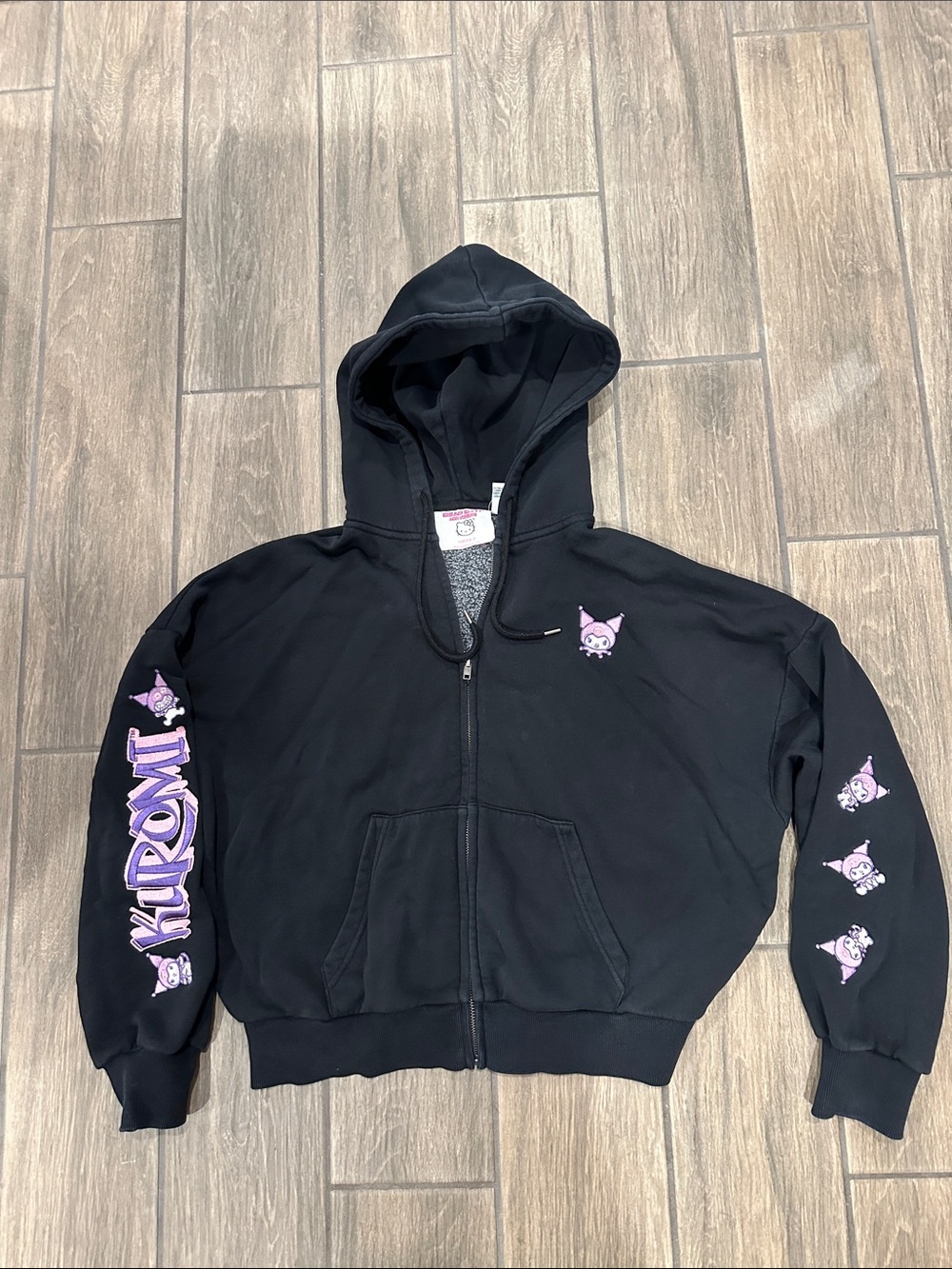 Kuromi, Forever 21 and Sanrio Black Hoodie w/ Embroidered Kuromi. Size small